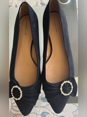 Loft Black Embellished Pointed Toe Flats